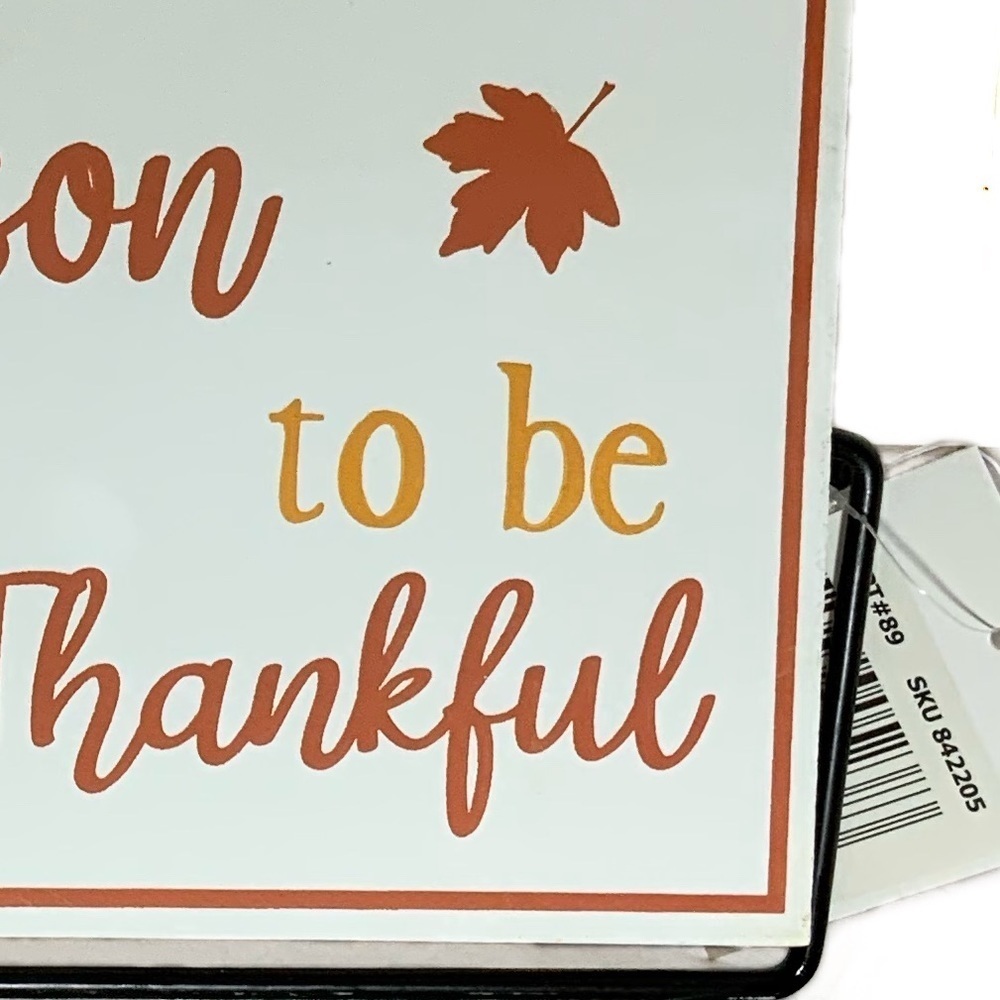 Autumn Rotating 2 Sided Sign Freestanding Table Counter Decoration Metal Stand - Picture 9 of 10